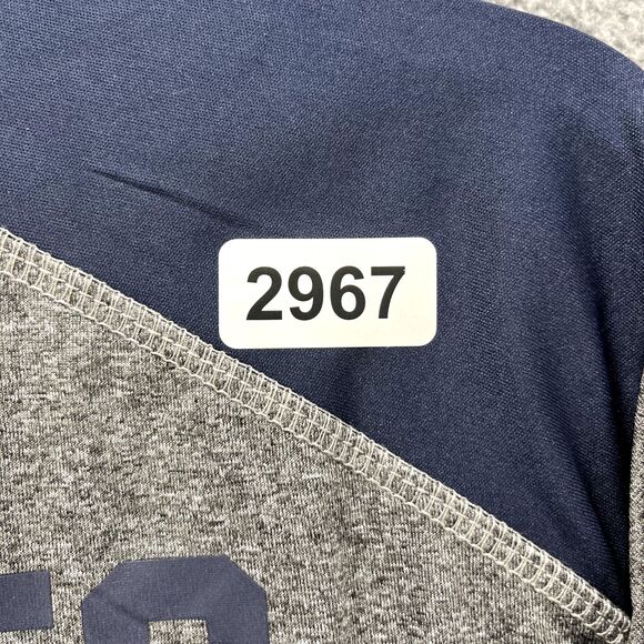 NFL Patriots Sweatshirt Mens Medium Gray Blue 1/4 Zip NFL Football New England - Picture 16 of 16